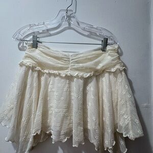 Princess Polly Cream Skater Skirt